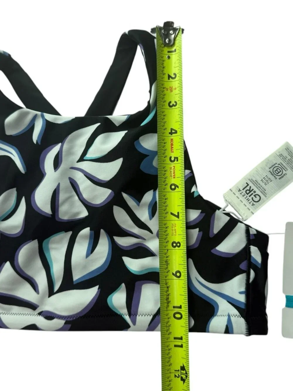 New NWT ATHLETA Reversible High Neck Bikini Top Floral Tropical Hawaiian Print M